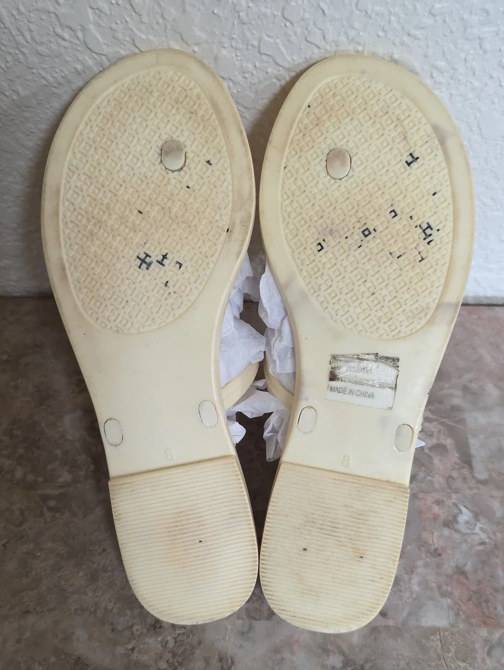 Tory Burch Mini Miller Jelly Sandal Sz 8 Yellow Cream White